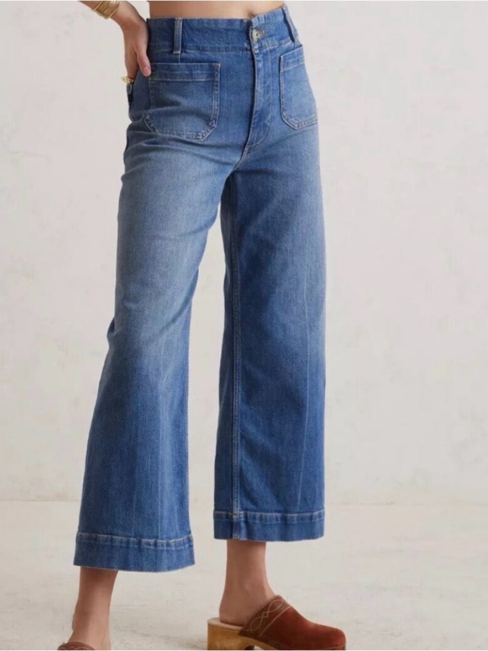 Anthropologie Pilcro Size 29 “The Skipper” Cropped Wide-Leg Jeans- gently used - Picture 12 of 14